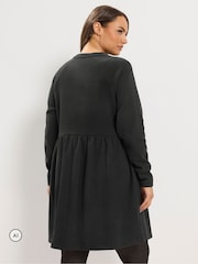 Yours Curve Black Gathered Dress - Image 3 of 6