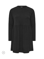 Yours Curve Black Gathered Dress - Image 5 of 6