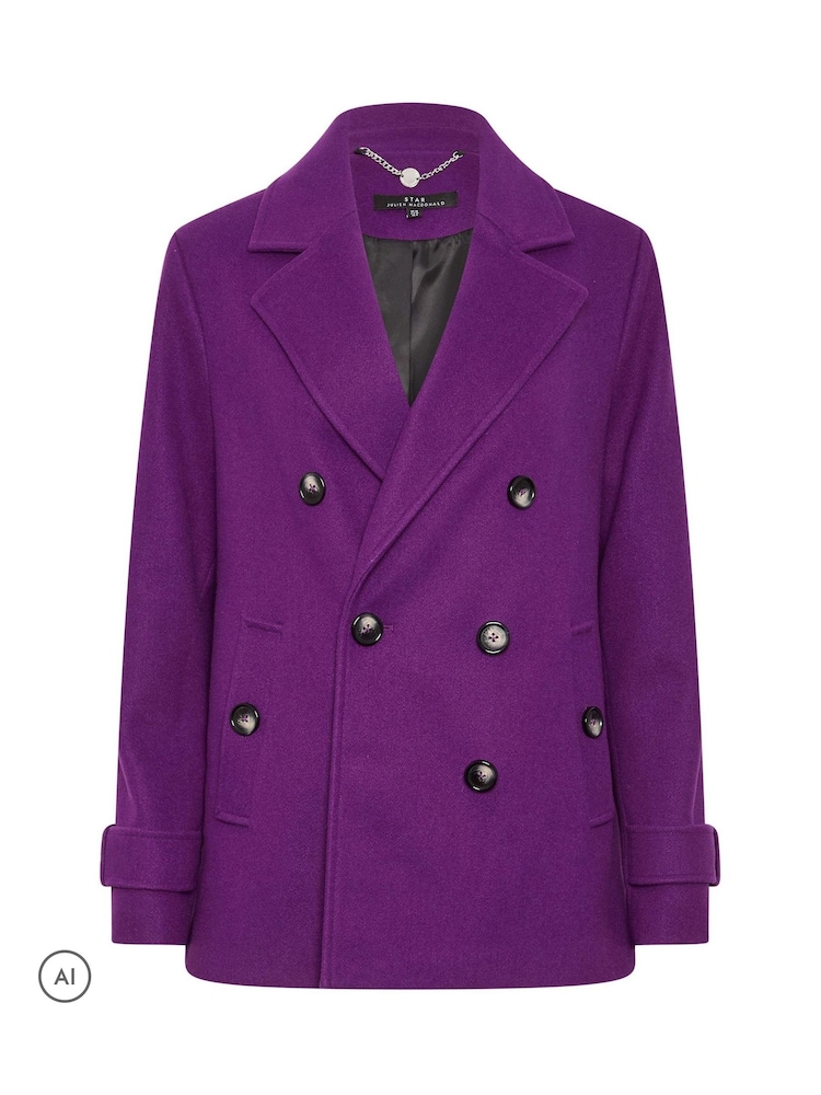 Star by Julien MacDonald Purple Pea Coat - Image 5 of 5