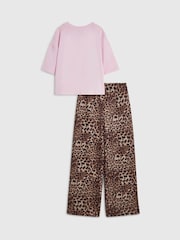 River Island Squishy T-Shirt & Leopard Trousers Set - Bild 2 von 5