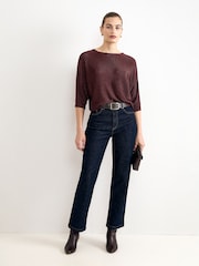 Phase Eight Brown Metallic Cristine Knit Jumper - Image 3 of 8
