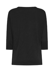 M&Co Black Cotton Long Sleeve Henley Top - Image 6 of 6