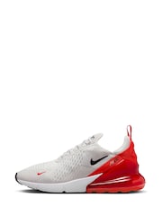 Nike White/Red Air Max 270 Trainers - Image 4 of 12