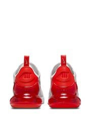 Nike White/Red Air Max 270 Trainers - Image 8 of 12