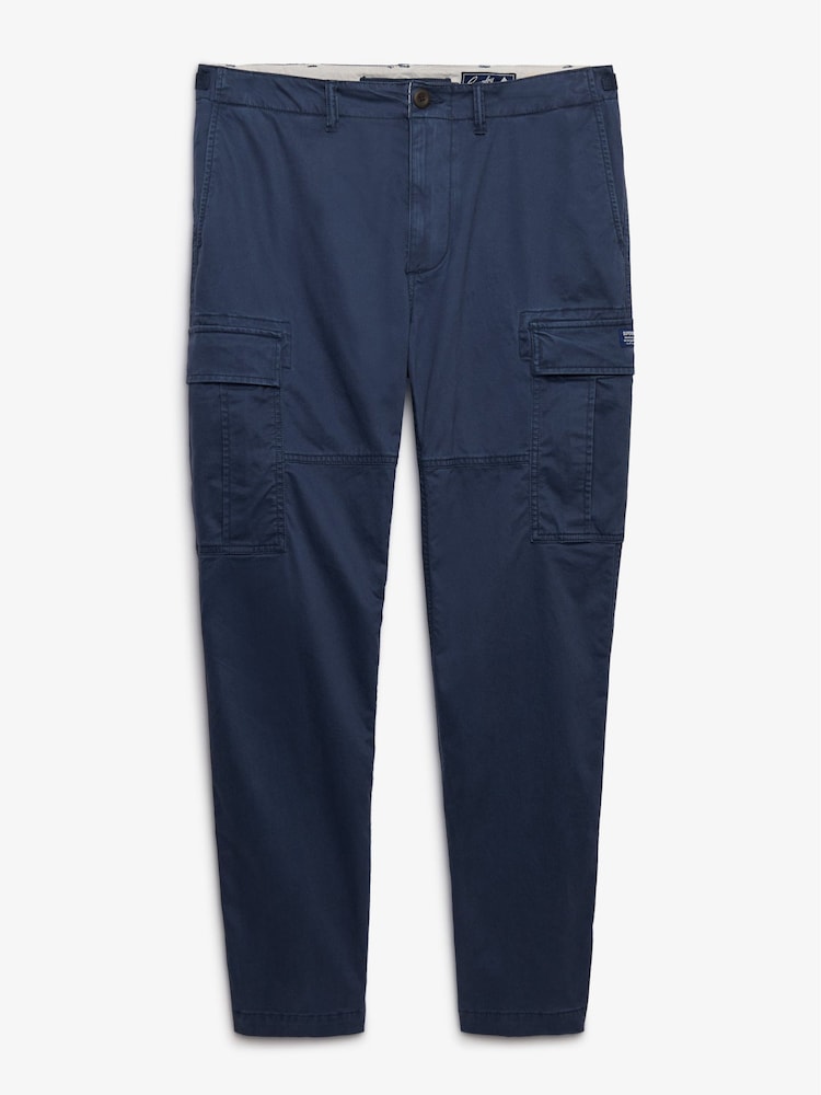Superdry Blue Regular Tapered Cargo Trousers - Image 6 of 6