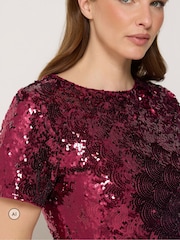M&Co Purple Layered Sequin Top - Image 4 of 6