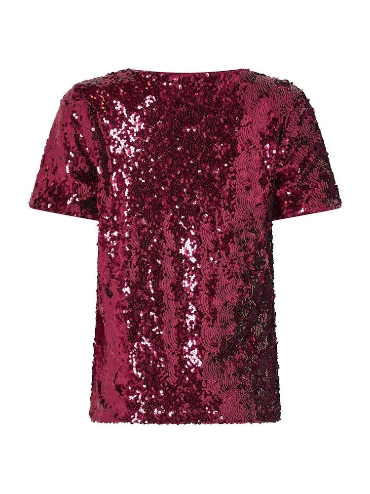 M&Co Purple Layered Sequin Top - Image 6 of 6 M&Co Purple Layered Sequin Top - Image 6 of 6