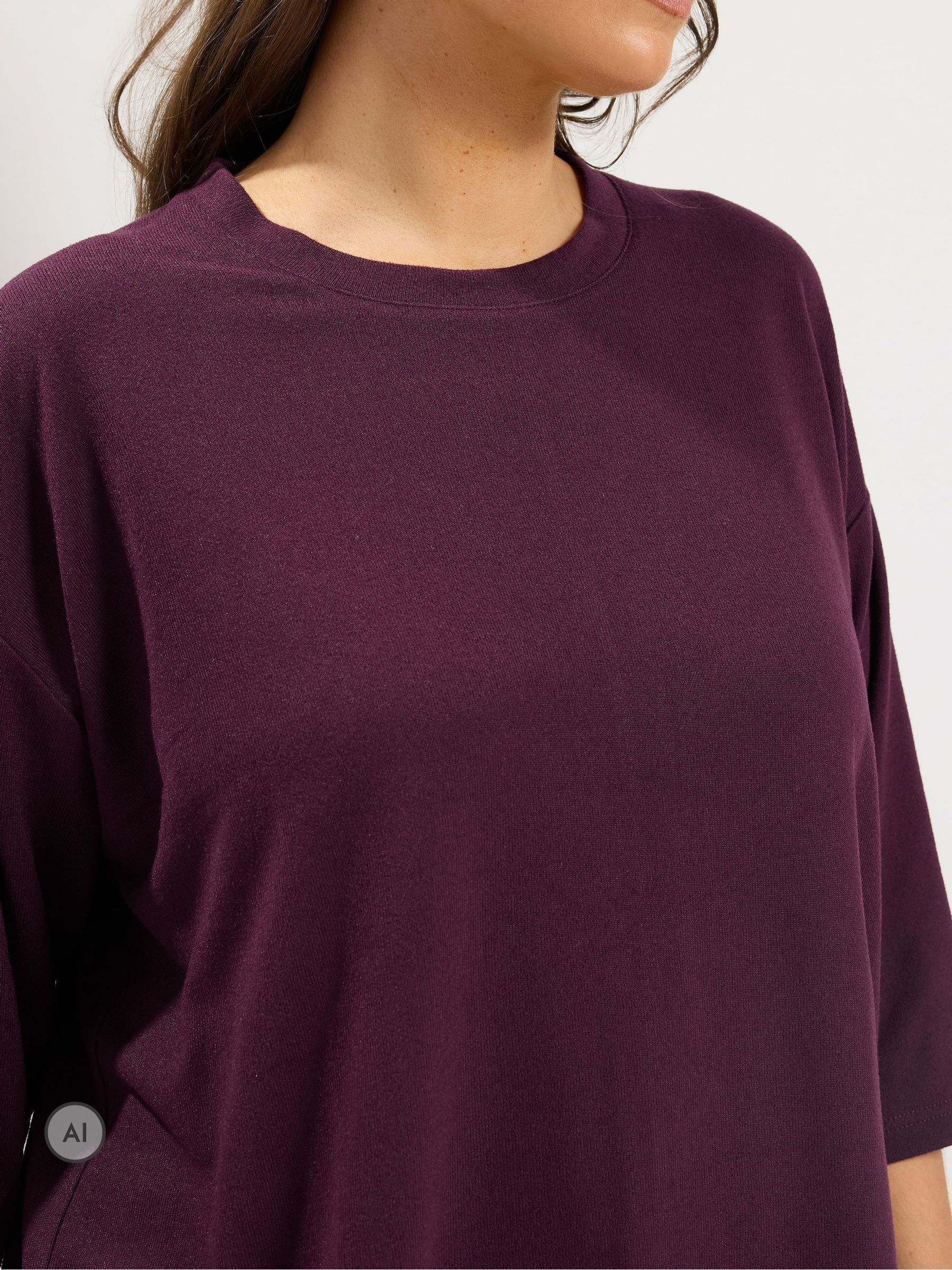 Buy Yours Curve Purple Red Crew Neck Jumper from Next Australia
