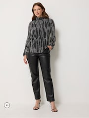 M&Co Metallic Abstract High Neck Top - 4суретінің 2 суреті