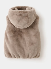 Mango Pink Faux Fur Hooded Gilet - Image 2 of 4