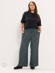 Yours Curve Grey Wide Leg Trousers - Image 2 of 6