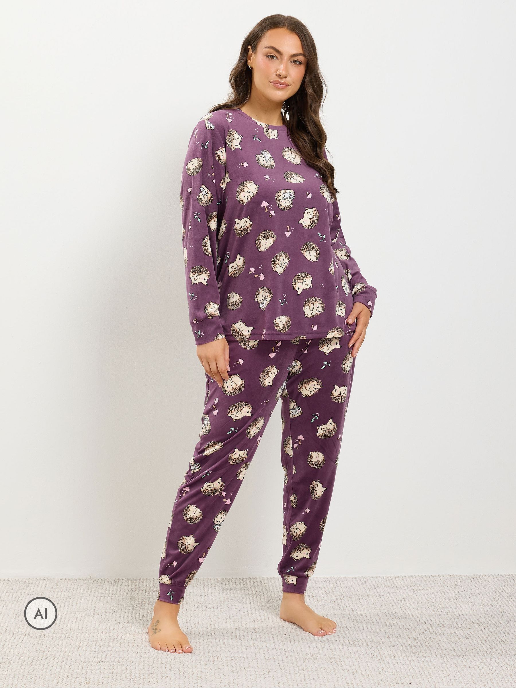Yours Women's Purple Soft Touch Pyjama Set In | : 38/40 - Image 6