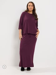 Yours Curve Purple Tube Skirt - Image 1 of 6