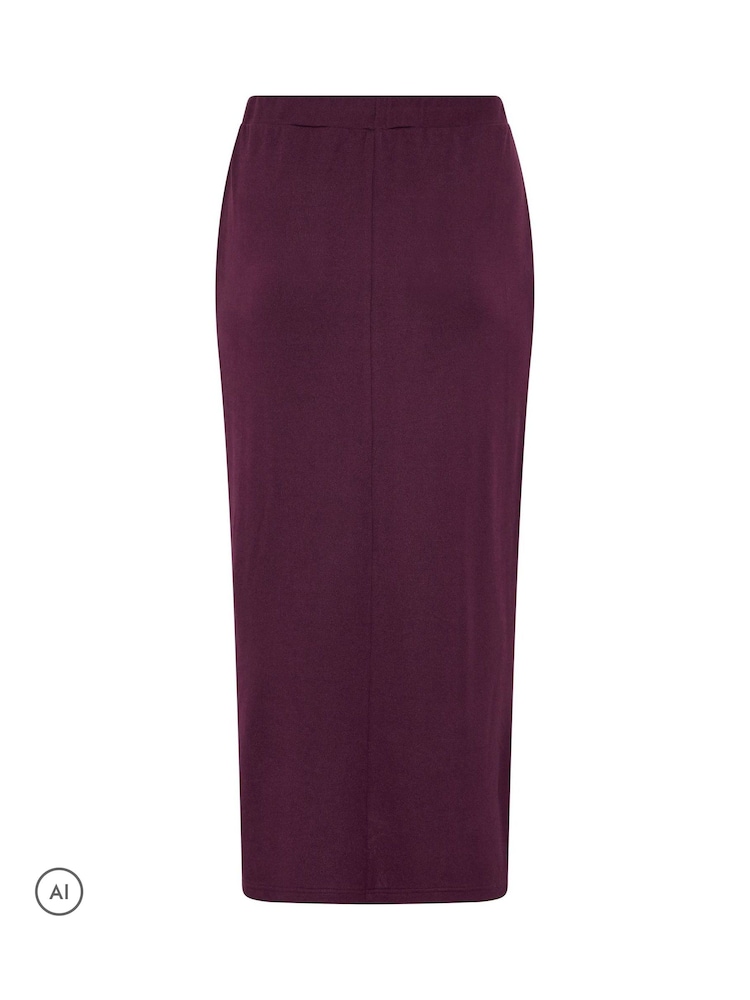Yours Curve Purple Tube Skirt - Image 6 of 6 Yours Curve Purple Tube Skirt - Image 6 of 6