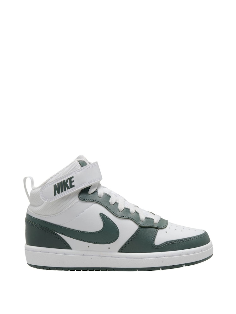 Nike Grey/White Youth Court Borough Mid Trainers - Image 1 of 12