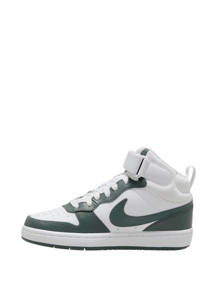 Nike Grey/White Youth Court Borough Mid Trainers - Image 2 of 12