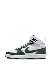 Nike Grey/White Youth Court Borough Mid Trainers - Image 4 of 12