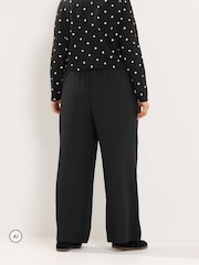 Yours Curve Black Stretch Wide Leg Trousers - Image 3 of 6