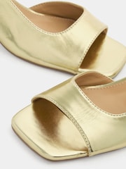 Long Tall Sally Gold Asymmetric Slingback Kitten Heels - Image 5 of 5