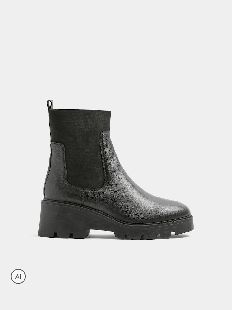 Evans Leather Platform Chelsea Boots In Wide E Fit - Slika 2 od 4