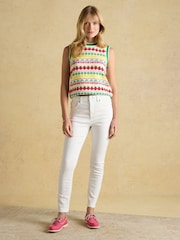 Joules White Skinny Fit Mid Rise Jeans - Image 3 of 8