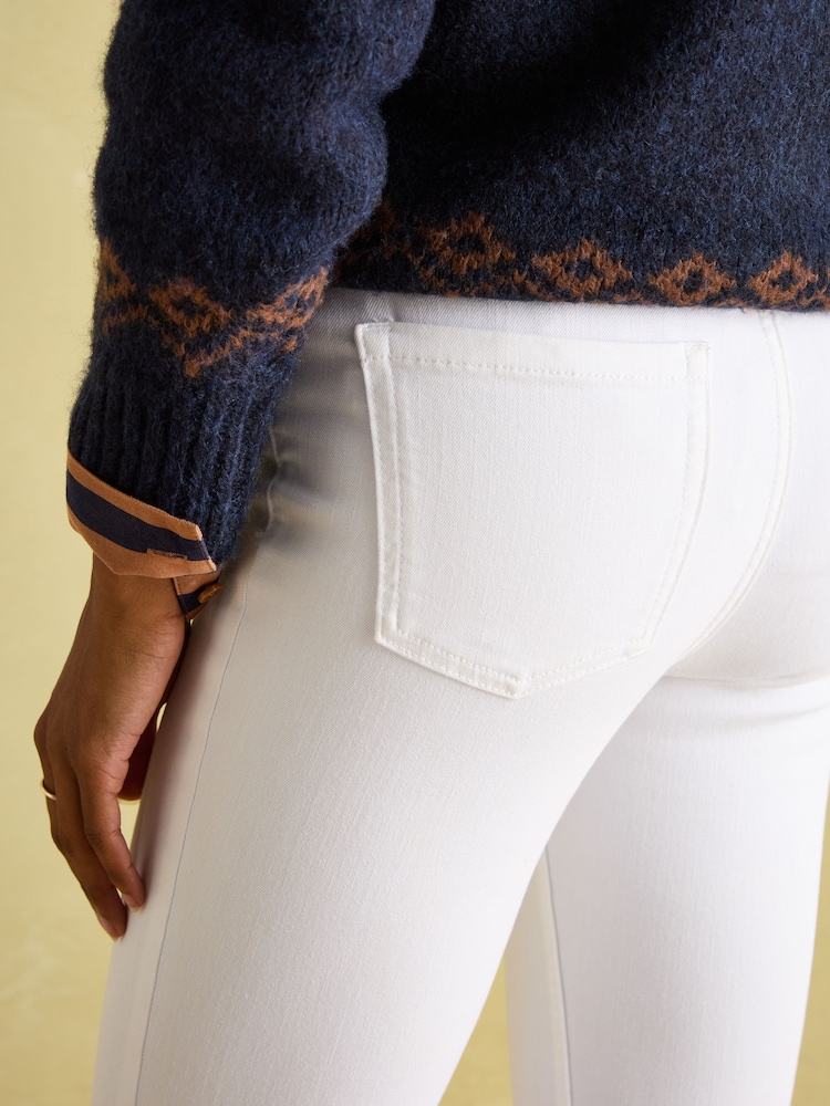 Joules White Skinny Fit Mid Rise Jeans - Image 6 of 8