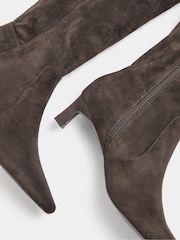 Long Tall Sally Brown Kitten Heel Knee High Boots In Standard Fit - Image 5 of 5