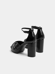 Yours Curve Black Extra Wide Fit Knot Detail Platform Sandals - Image 4 of 5