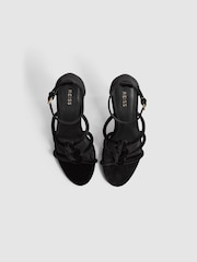 Reiss Black Hazel Velour Strappy Open-Toe Heels - Image 3 of 5
