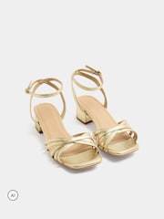 Gold - Yours Curve Strappy Cross Over Heels In Extra Wide Fit - Bild 2 von 5
