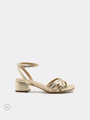 Gold - Yours Curve Strappy Cross Over Heels In Extra Wide Fit - Bild 3 von 5
