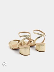 Gold - Yours Curve Strappy Cross Over Heels In Extra Wide Fit - Bild 4 von 5