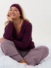 Threadbare Purple V-Neck Top & Flannel Bottoms Pyjamas Set - Image 5 of 5