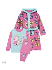 Character Peppa Pig George, Evie And Peppa Pyjamas & Dressing Gown Set - Bilde 1 av 12