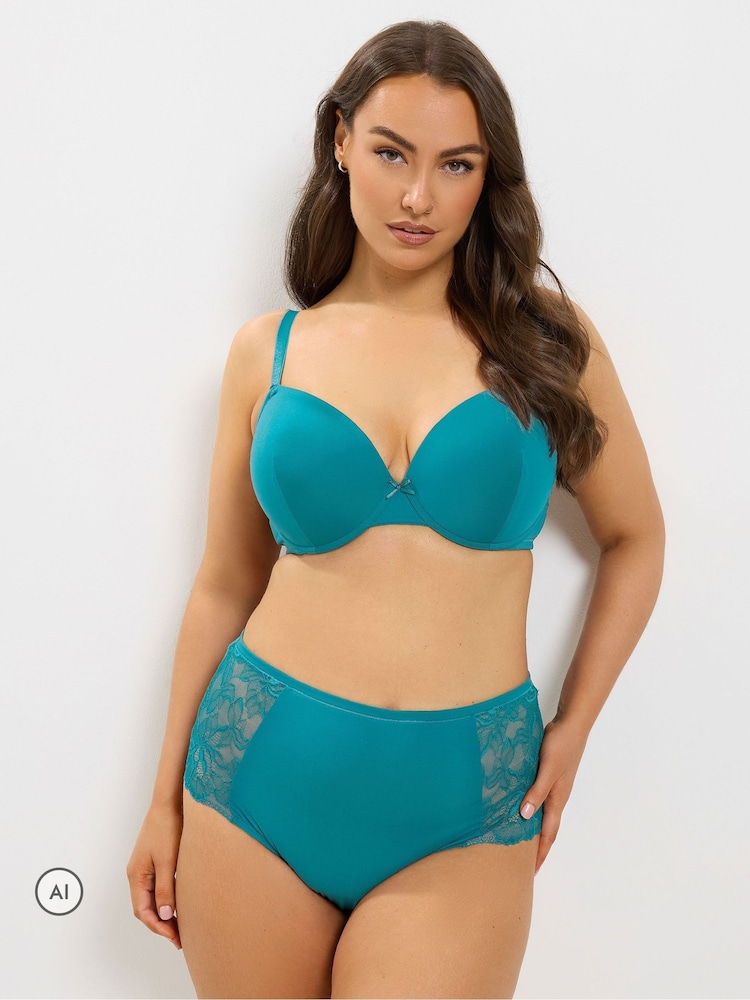 Yours Curve Green Underwired T-Shirt Bra - Image 2 of 6 Yours Curve Green Underwired T-Shirt Bra - Image 2 of 6