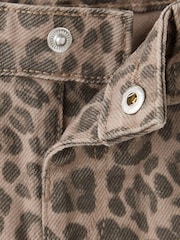 Mango Brown Leopard Print Wide-Leg Trousers - Image 4 of 5