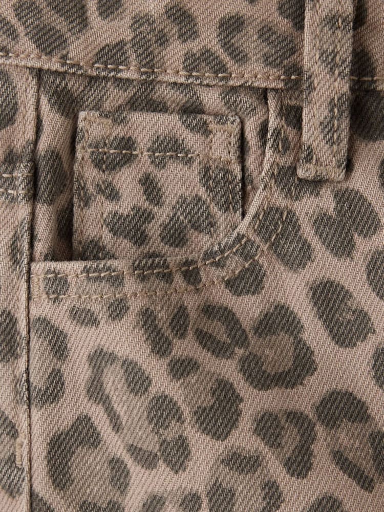 Mango Brown Leopard Print Wide-Leg Trousers - Image 5 of 5