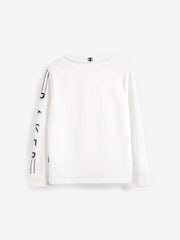 Blanc - Baker by Ted Baker Manches longues Logo 100% Cotton T-shirt - Image 4 of 5
