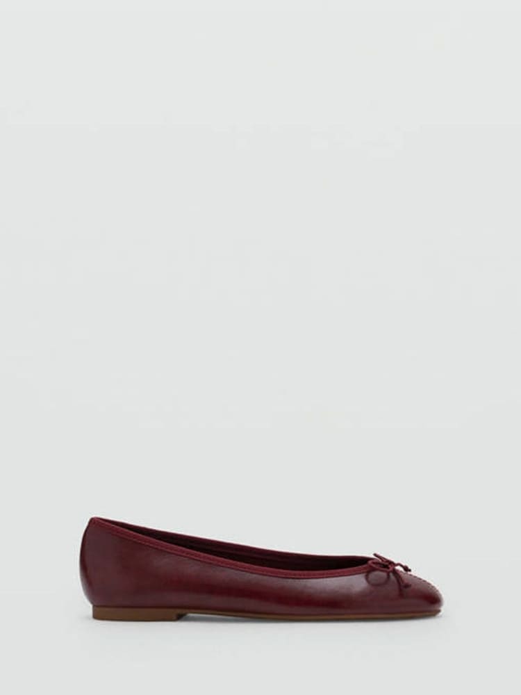 Mango Red Ballet Flat Pumps - Image 2 of 5 Mango Red Ballet Flat Pumps - Image 2 of 5