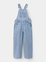 Mango Blue Light Wash Denim Dungarees - Image 3 of 8
