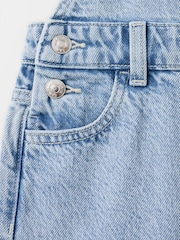 Mango Blue Light Wash Denim Dungarees - Image 4 of 8