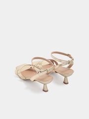 Yours Curve Gold Wide Fit V-Cut Square Toe Knitted Heels - Image 4 of 5
