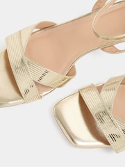 Yours Curve Gold Wide Fit V-Cut Square Toe Knitted Heels - Image 5 of 5