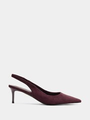 Long Tall Sally Purple Slingback Kitten Heels In Standard Fit - Image 2 of 5