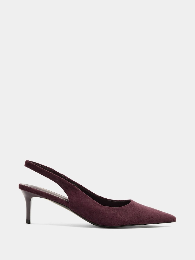 Long Tall Sally Purple Slingback Kitten Heels In Standard Fit - Image 2 of 5