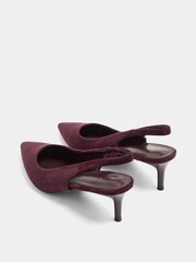 Long Tall Sally Purple Slingback Kitten Heels In Standard Fit - Image 3 of 5