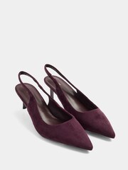 Long Tall Sally Purple Slingback Kitten Heels In Standard Fit - Image 4 of 5