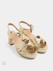 Yours Curve V-Cut Platform Sandals In Wide E Fit - Image 3 of 5
