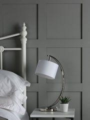Laura Ashley Chrome Noah Table Lamp White Shade - Image 2 of 4