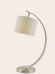 Laura Ashley Chrome Noah Table Lamp White Shade - Image 3 of 4